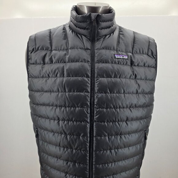 Patagonia Men's Large Goose Down Sweater Vest Black Style 84621 $229 - Picture 1 of 14
